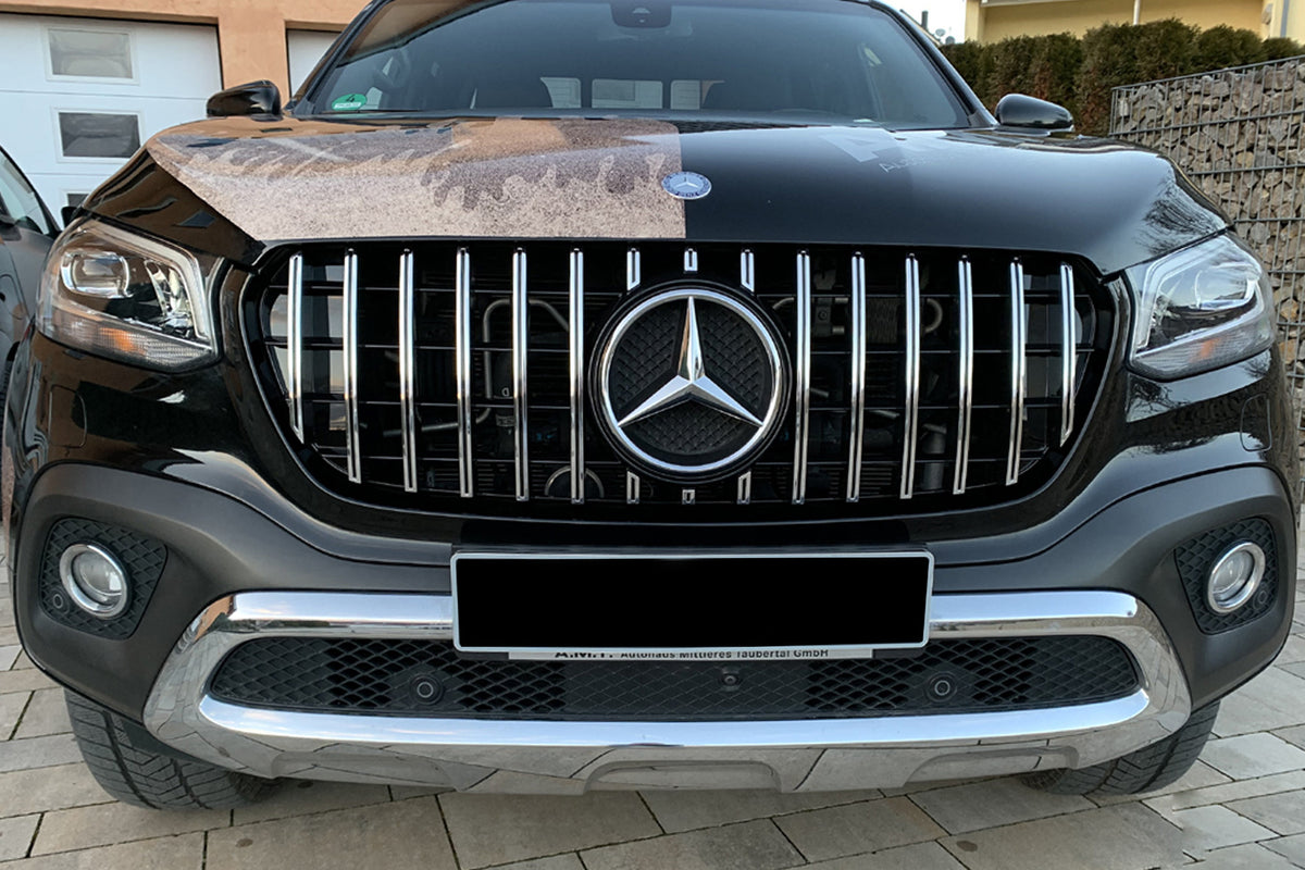 Хром / черна решетка тип GT за Mercedes X класа BR470 след 2018 година – снимка 3