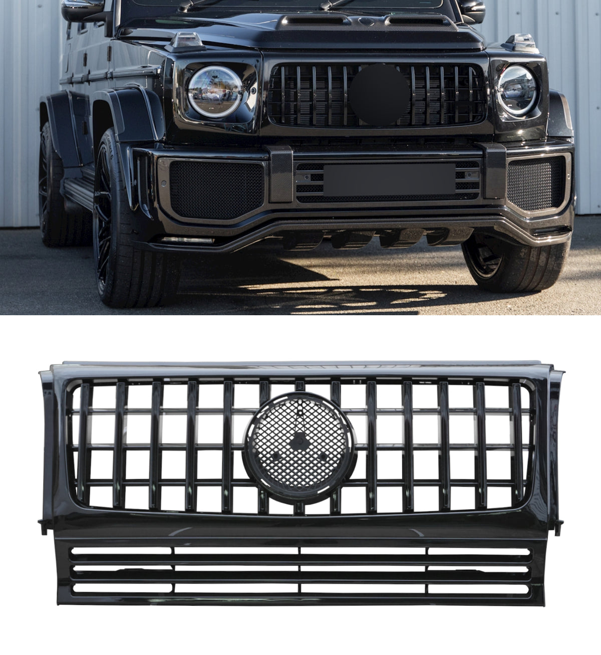 Черна решетка тип GTR дизайн W464 за Mercedes G класа W463 1990-2018