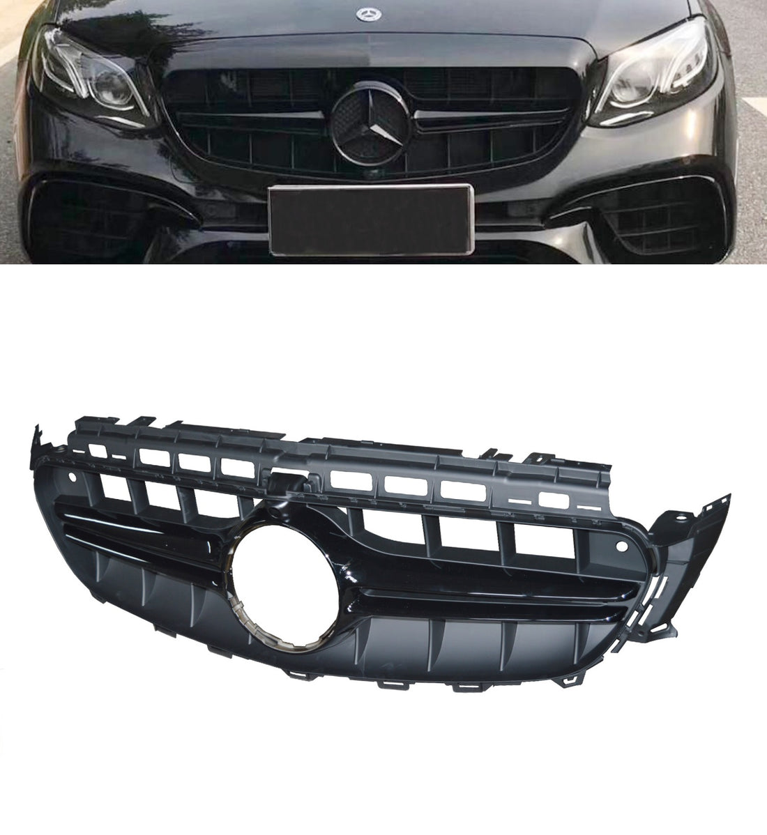 Черен лак решетка тип E63 AMG за Mercedes E класа W213 седан, S213 комби, C238 купе, А238 кабрио