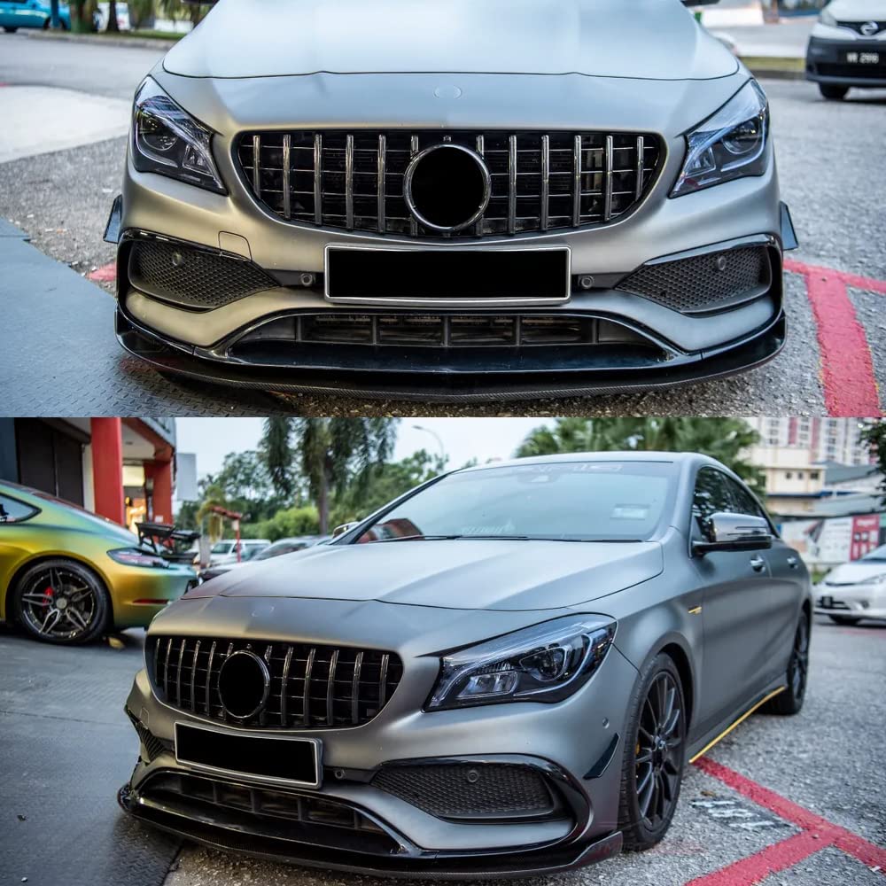 Черна решетка тип GT за Mercedes CLA W117 2017-2019 с отвор за камера – снимка 5
