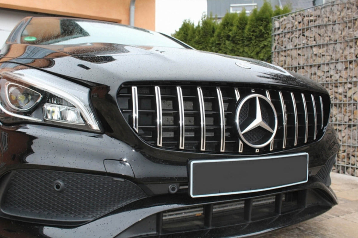 Хром / черна решетка тип GT за Mercedes CLA W117 2017-2019 без отвор за камера – снимка 3