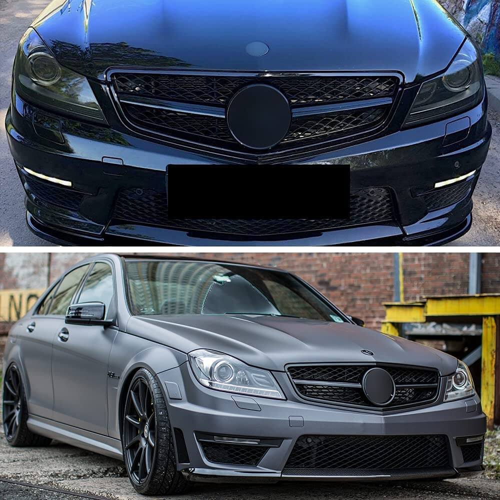 Черна решетка тип AMG за Mercedes C класа W204 седан, комби, купе 2007-2014 – снимка 5