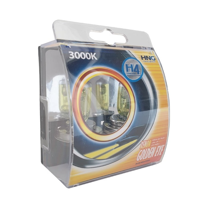Халогенни крушки HNG H4 60 / 55W тип ''Golden eye'' жълти 2бр / к-т