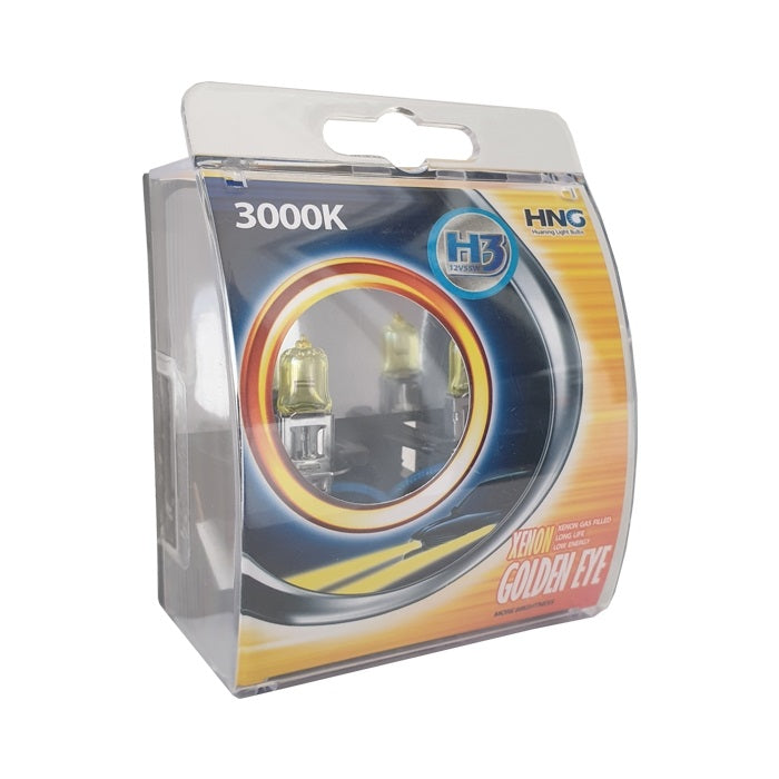 Халогенни крушки HNG H3 55W тип ''Golden eye'' жълти 2бр / к-т