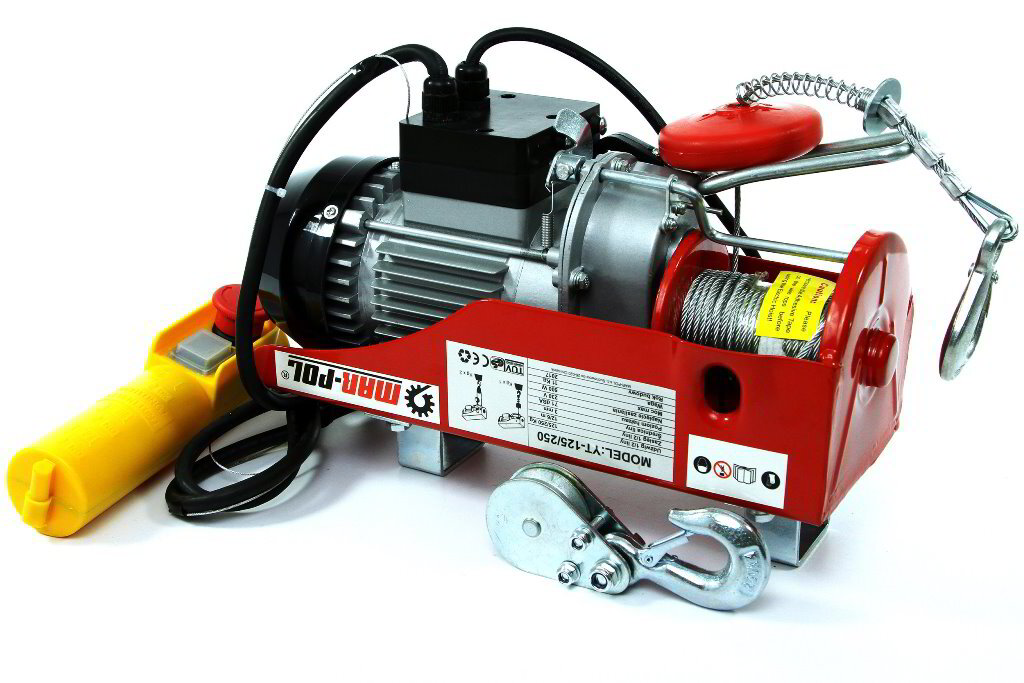 Електрическа въжена лебедка 125 / 250 кг 12 м 500W Mar-Pol