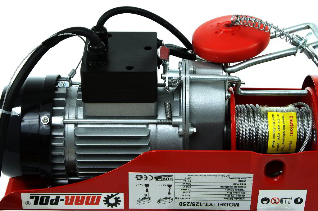 Електрическа въжена лебедка 125 / 250 кг 12 м 500W Mar-Pol – снимка 3