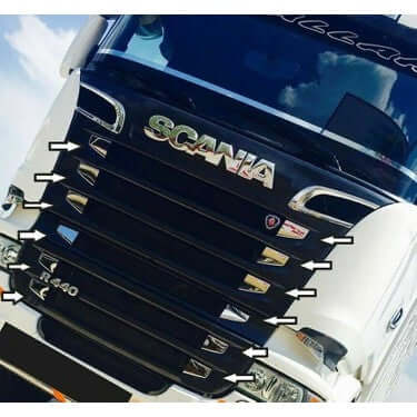 Декорация хром за решетка 12 части Scania Streamline R400-440 – снимка 2
