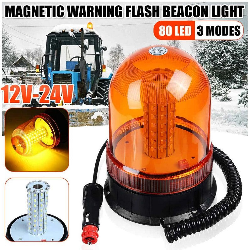 LED ЛЕД Аварийна / сигнална лампа Маяк буркан 12 / 24V - 70 Диода