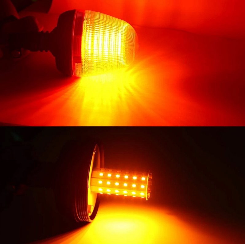 LED ЛЕД Аварийна / сигнална лампа Маяк буркан 12 / 24V - На прът – снимка 4