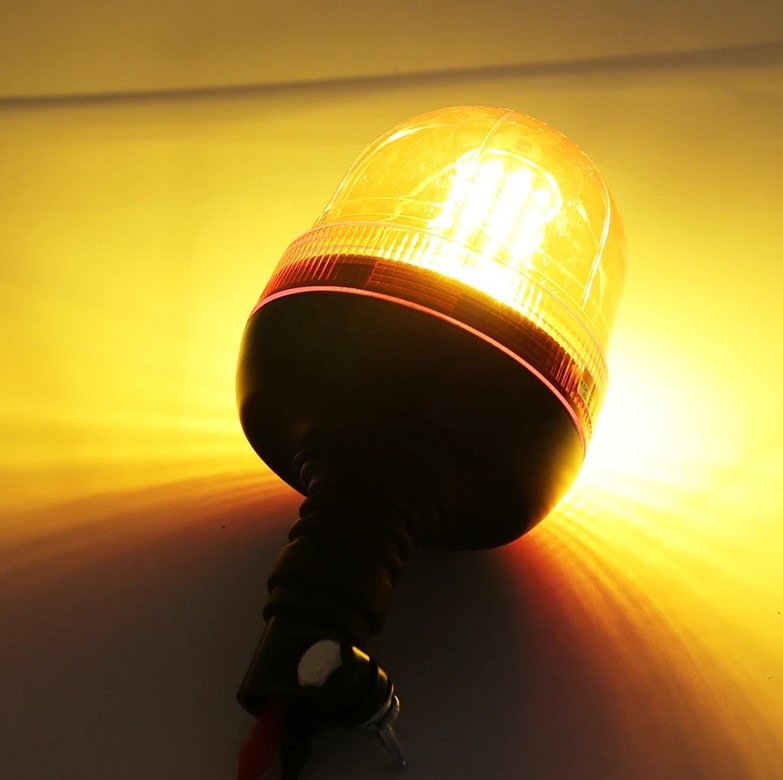 LED ЛЕД Аварийна / сигнална лампа Маяк буркан 12 / 24V - На прът – снимка 2