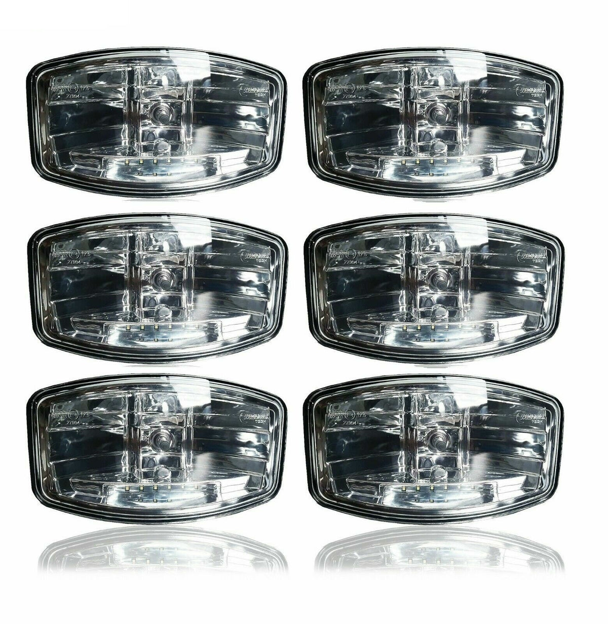 6 бр. Лед LED Правоъгълен Халоген за Тир, Камион / T147
