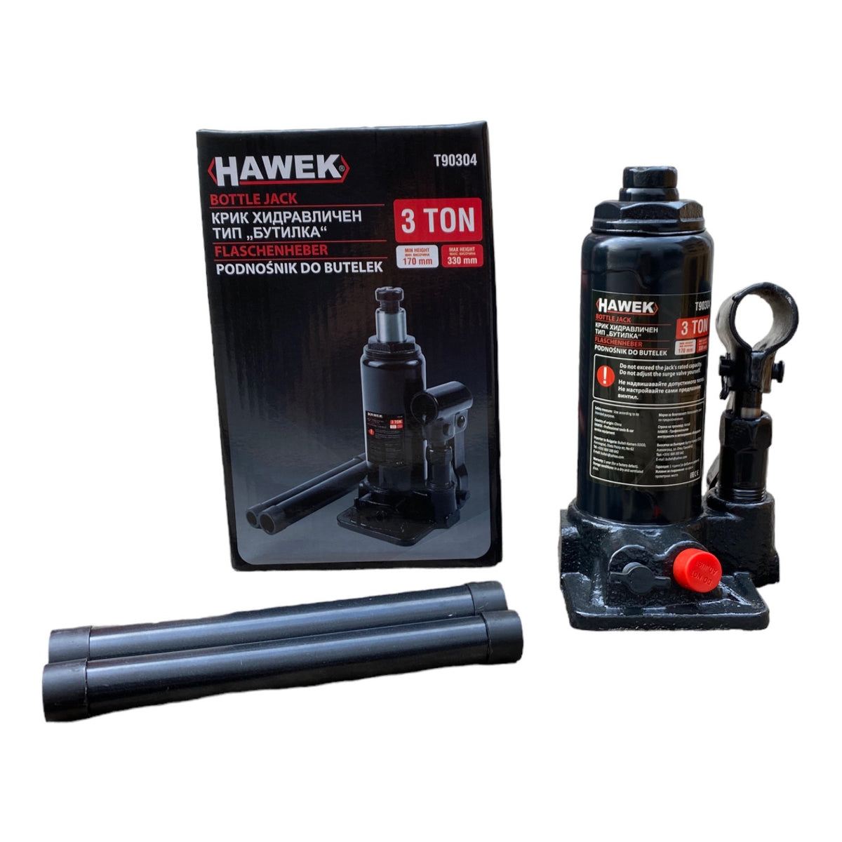 Хидравличен крик тип бутилка 3 тона HAWEK – снимка 2