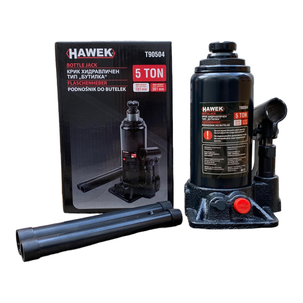 Хидравличен крик тип бутилка 5 тона HAWEK – снимка 2