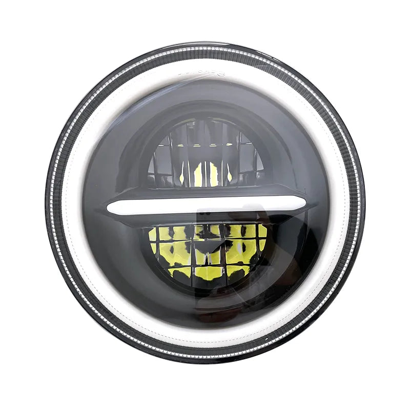 Комплект Кръгли LED фарове 7″ 70W H4 букса, къси, дълги, дневни и мигач – снимка 6