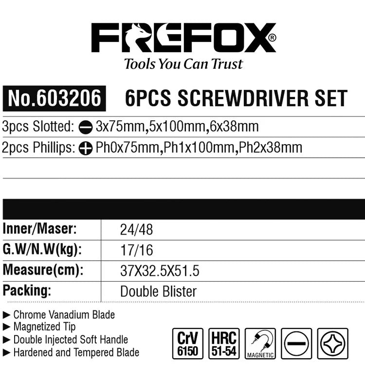 Комплект отвертки Frefox 6 части – снимка 2