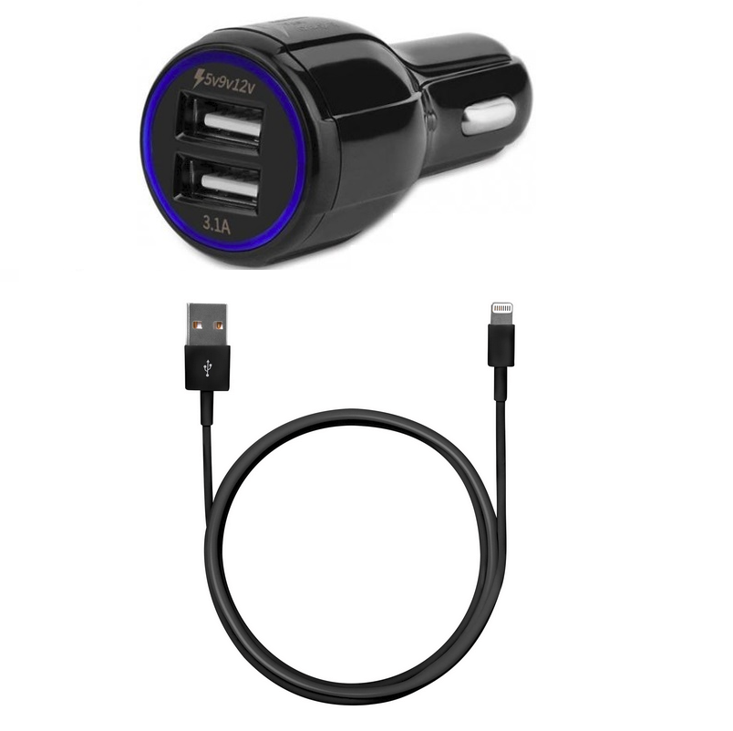 USB зарядно за кола с кабел Lightning – T28