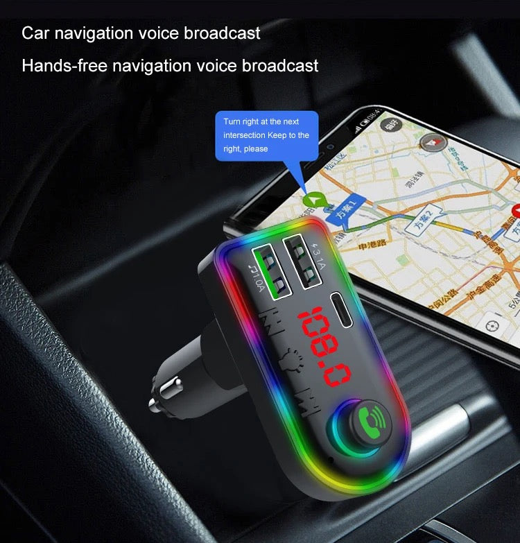 FM трансмитер – Bluetooth RGB – снимка 4