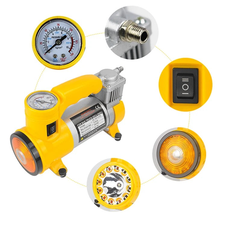 Компресор за кола 12V с фенерче - T135