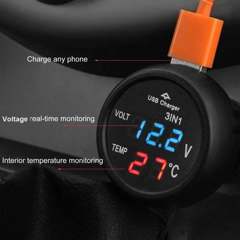 Волтметър + температура + USB - 3в1 – снимка 2