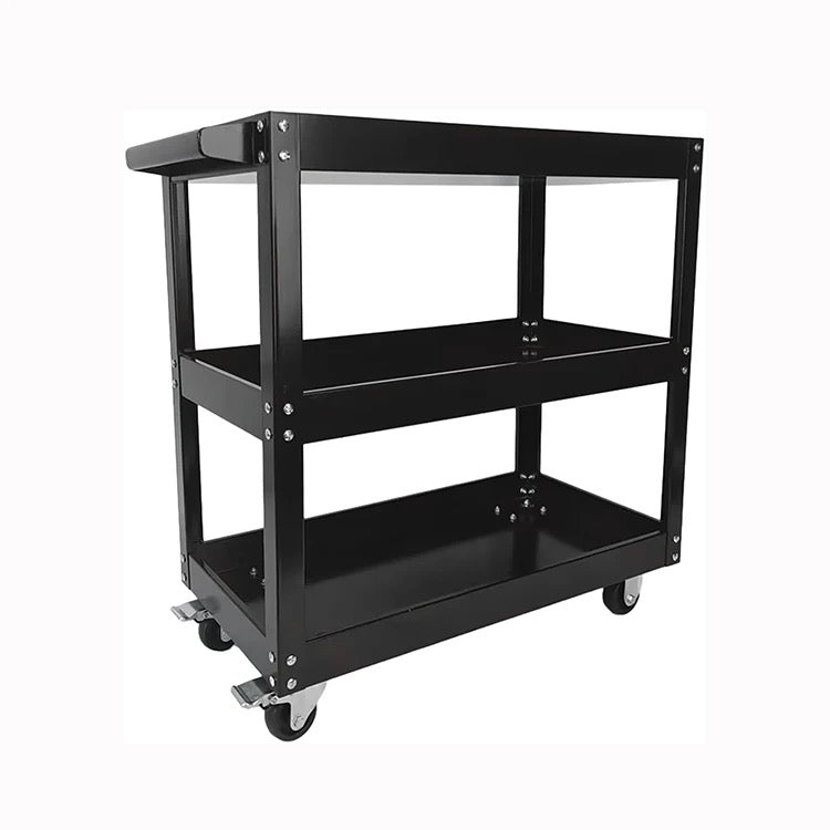 Количка за инструменти с 3 рафта и колела – черна NA614 – снимка 2