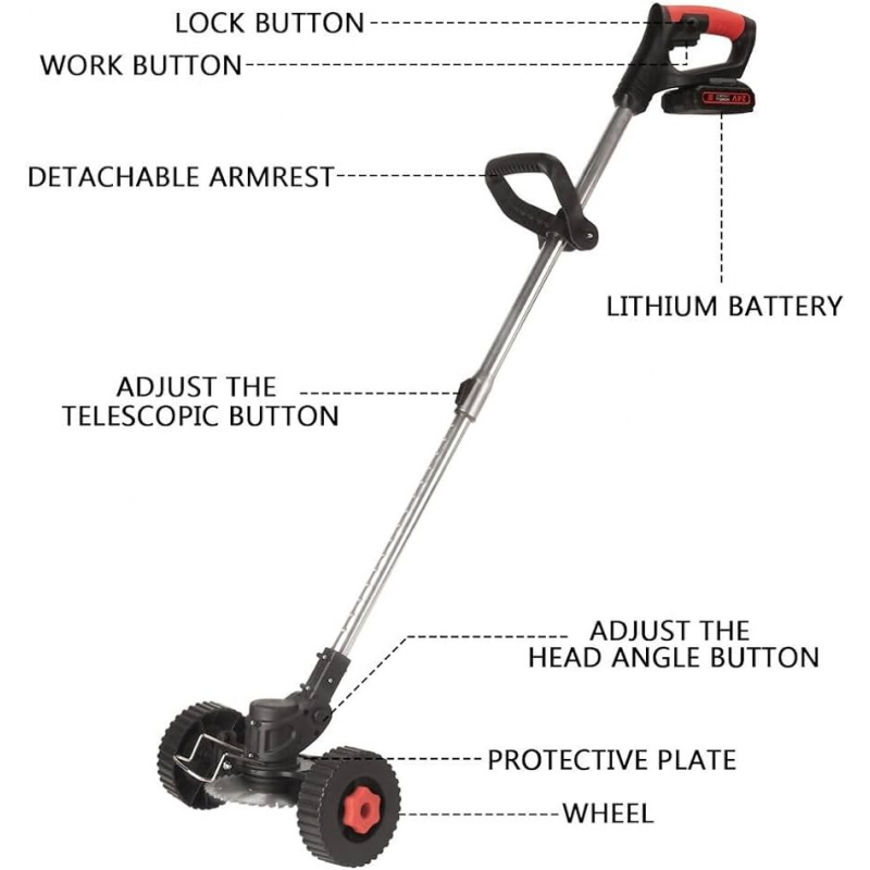 Акумулаторен тример STAHLMAYER PRO 36V с колелца – снимка 3