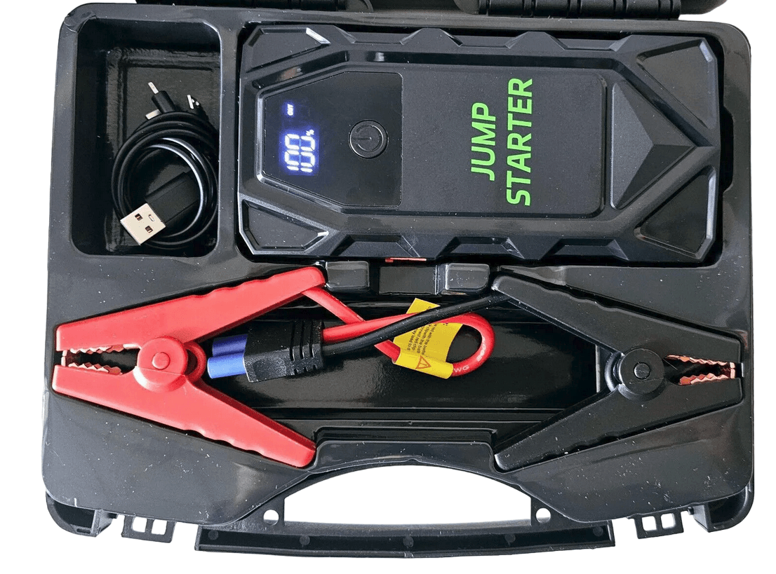 Мултифункционален автомобилен стартер Jump Starter 18000mAh, 12V, Максимален ток 1000A с компресор – снимка 2