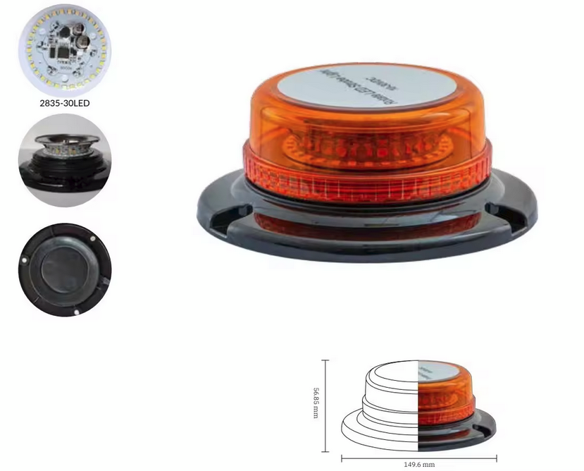 LED ЛЕД Аварийна / сигнална лампа Маяк буркан 12 / 24V – T303 – снимка 6