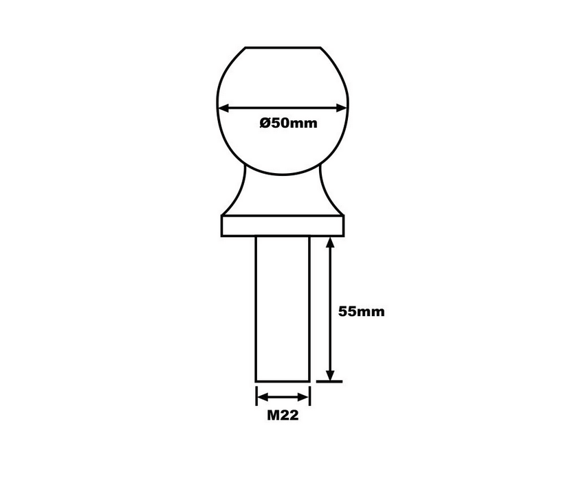 Топка за теглич ябълка с Ф50мм 3500LB / 1500KG – снимка 2