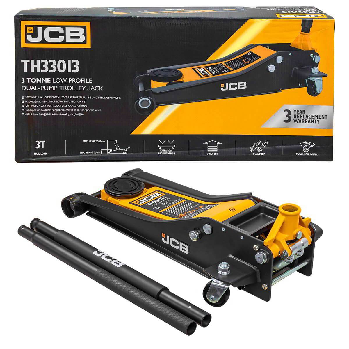Крик крокодил 3 тона 77 – 505 мм JCB TH33013 + Стойки за автомобил JCB 3 тона 2 бр. – снимка 10