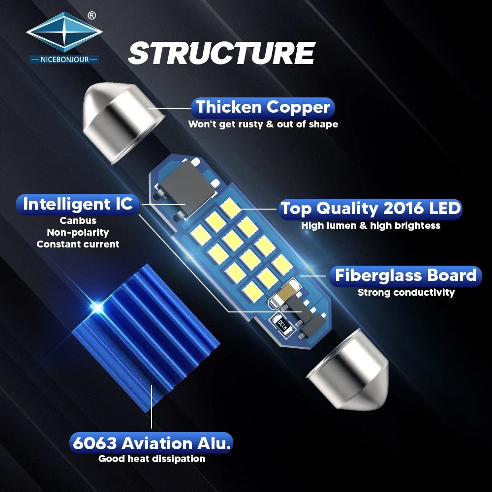 LED Крушки за плафон 36мм 12 / 24V G-TECH - T270 – снимка 2
