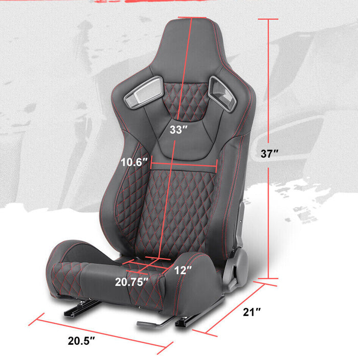Спортни седалки за МПС - 9015 Черна с червен конец – снимка 3