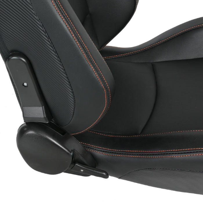 Спортни седалки за МПС - 1053 Черна с червен конец – снимка 3