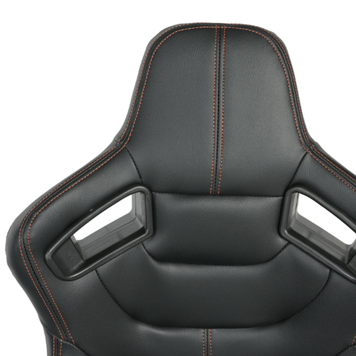 Спортни седалки за МПС - 1053 Черна с червен конец – снимка 4