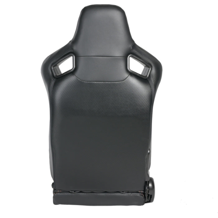 Спортни седалки за МПС - 1053 Черна с червен конец – снимка 2