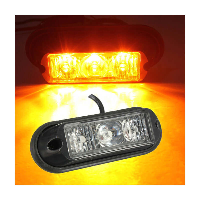 3 LED аварийна светлина, блиц, жълта диодна светлина 12