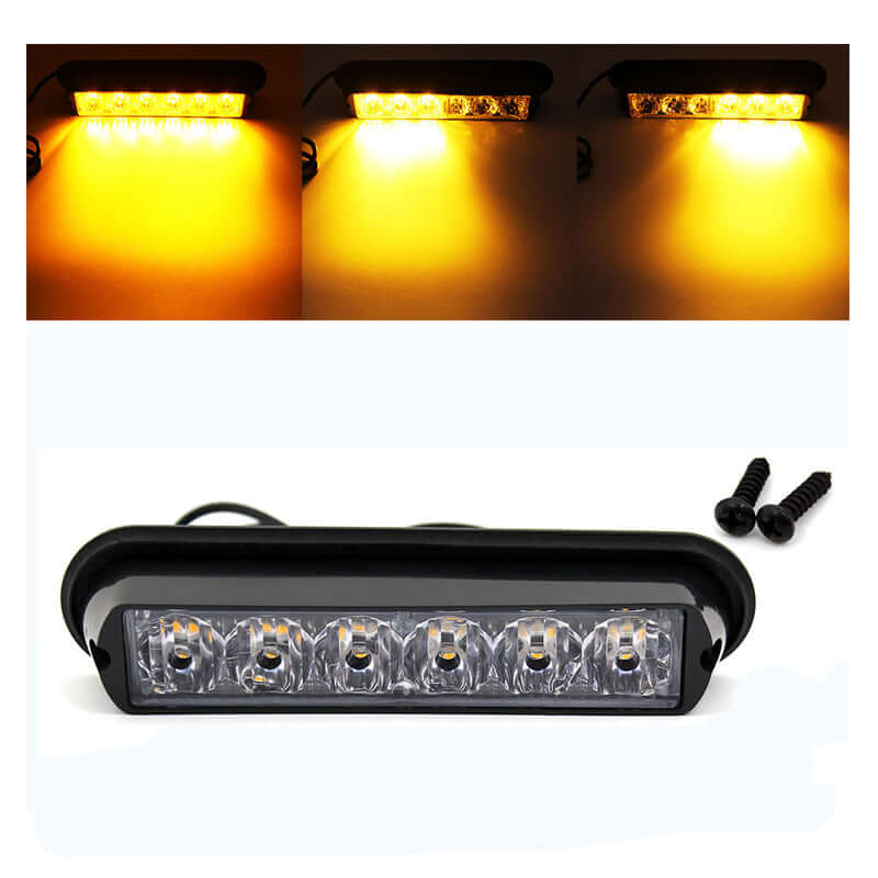 6 LED аварийна светлина, блиц, жълта диодна светлина 12v