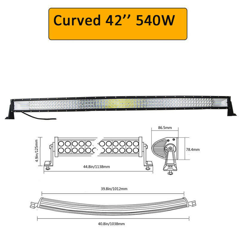 7d 7д диоден лед бар извит / LED bar 105 см 540w