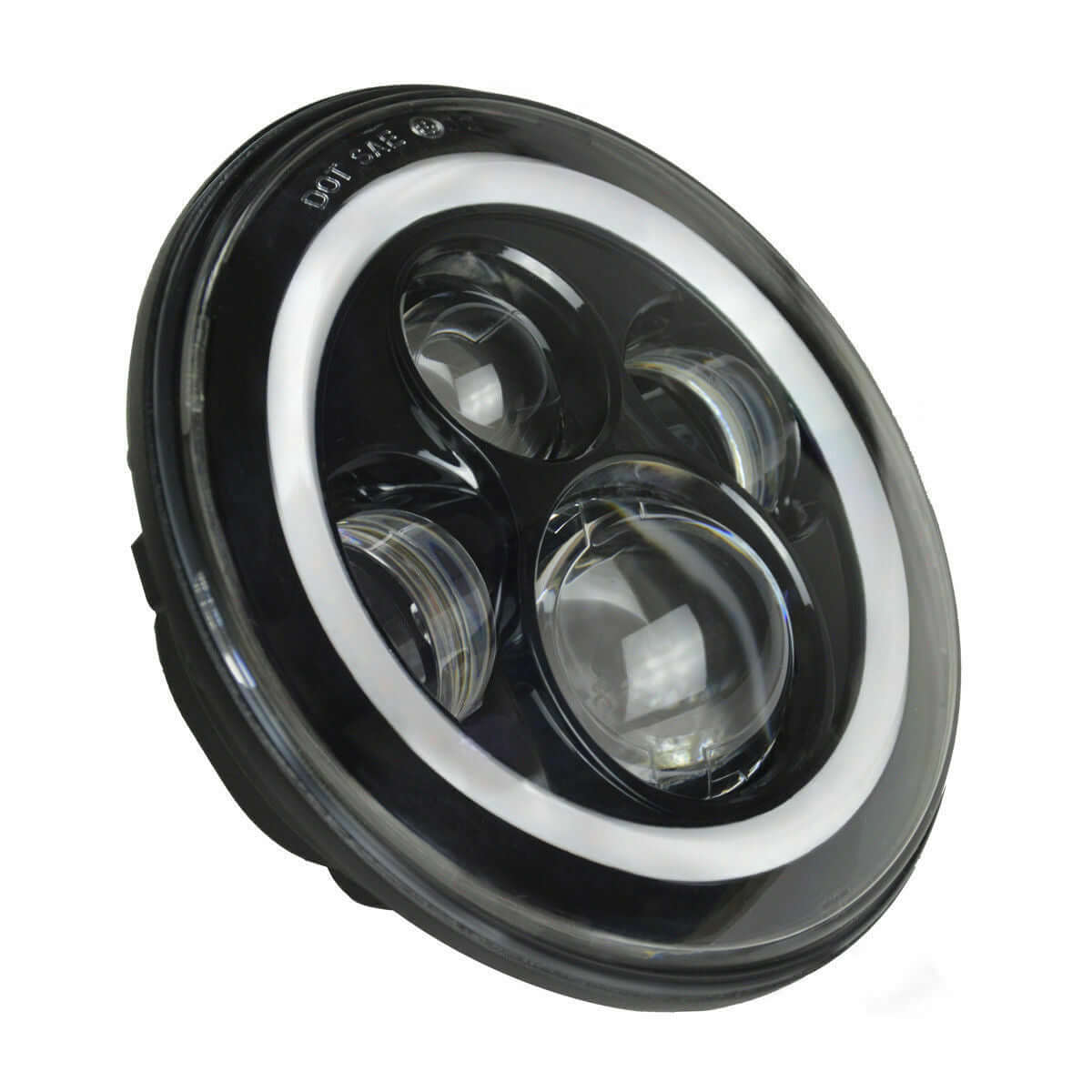 Комплект Кръгли LED фарове 7" 70W H4 букса, къси, дълги, дневни и мигач – снимка 5