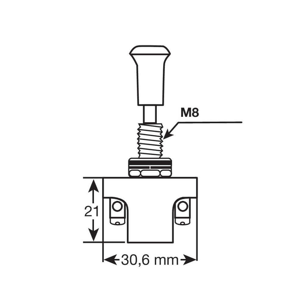 Бутон – дърпане 12 / 24 V- 10A – снимка 2