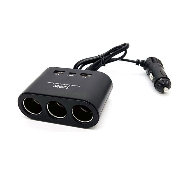 Разклонител за запалка 3-ка + 2 USB + C-Type