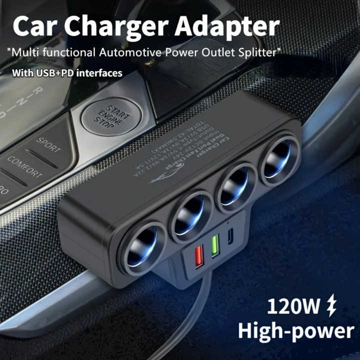 Разклонител за запалка 3в1 с 4 Гнезда - 12 / 24V – снимка 3