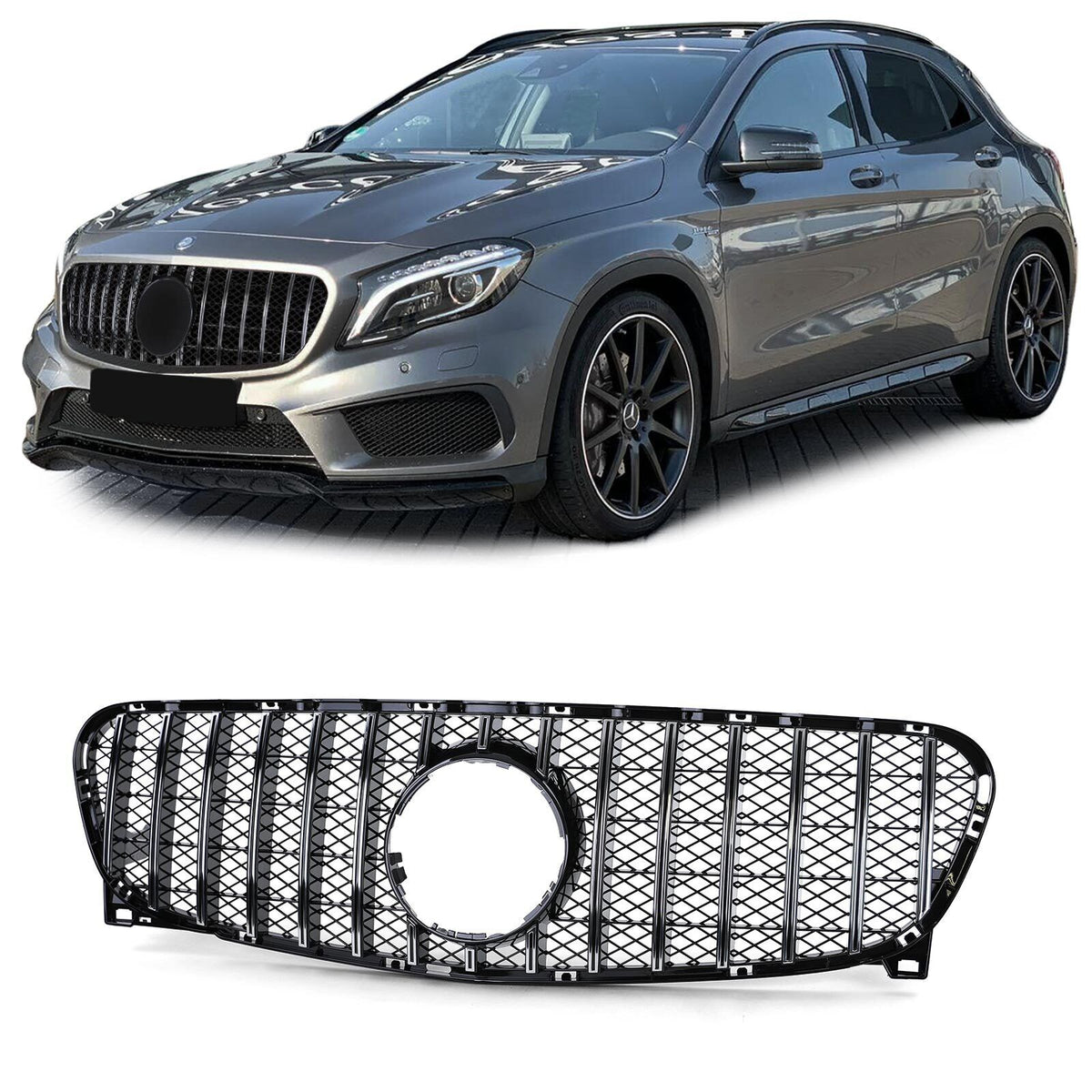 Решетка за Mercedes GLA X156 2013-2018 тип GT хром / черна
