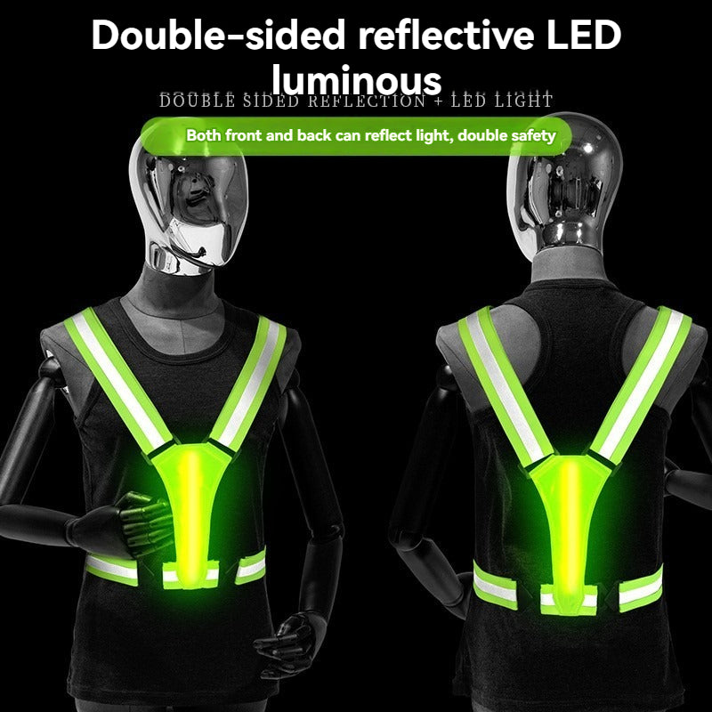 Светещи светлоотразиелни тиранти LED с зареждане - T872 – снимка 3