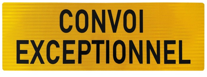 CONVOI EXCEPTIONNEL алуминиева табела 1200x400mm задна 3-то поколение