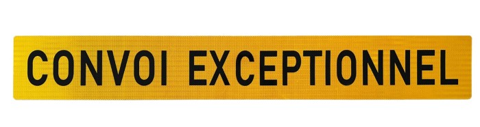 CONVOI EXCEPTIONNEL алуминиева табела 1900х250мм задна 3-то поколение