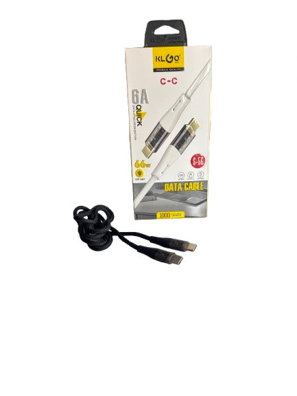 Кабел за зареждане KLGO 1 метър Type C към Type C
