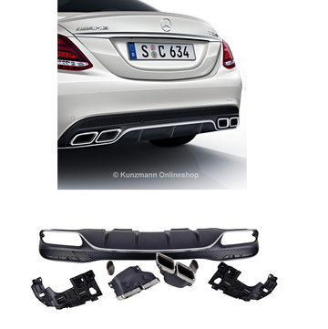Дифузьор с накрайници хром amg optik c63 за Mercedes c-class w205 / s205