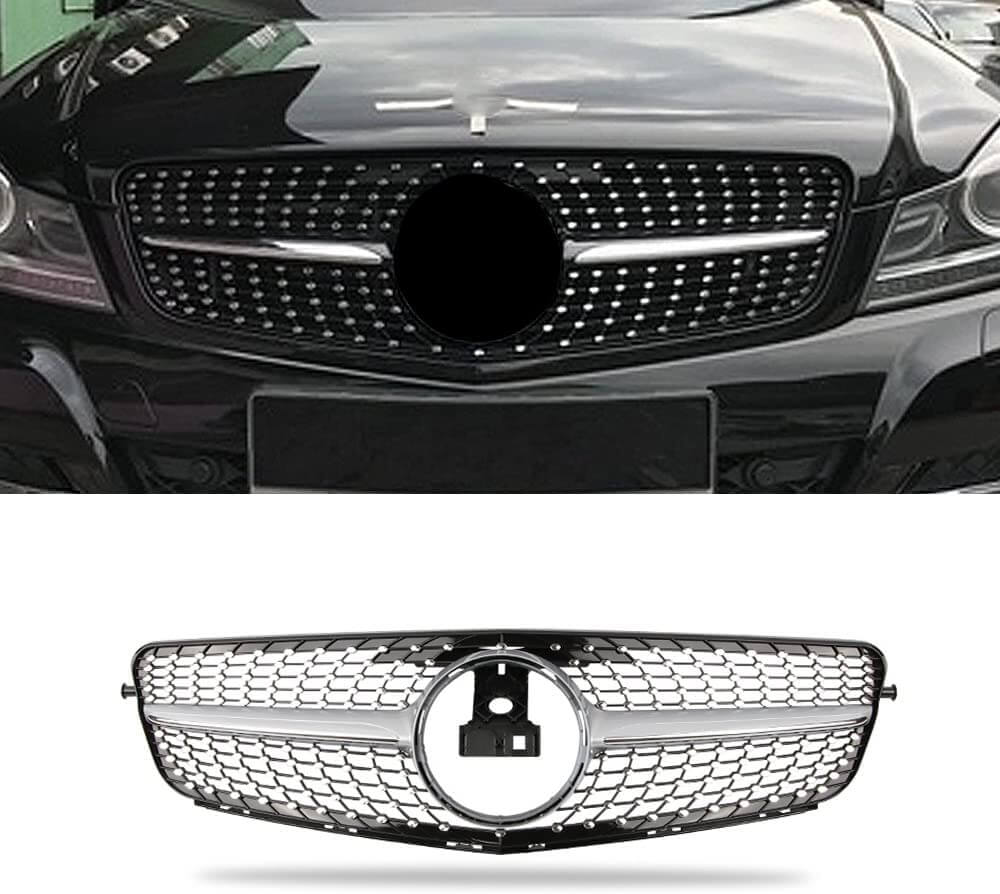 Хром / сива диамантена решетка за Mercedes C класа W204 седан, комби, купе 2007-2014